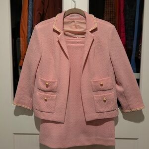 Vintage Pink Women's Jacket and Skirt Set